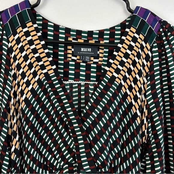 Anthropologie Maeve Gianna Long Sleeve Tunic Mixed Print Multicolor Dress Size 2 - Picture 5 of 14